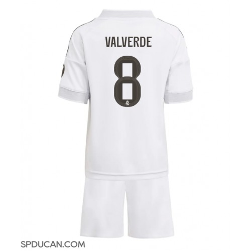Dječji Nogometni Dres Real Madrid Federico Valverde #8 Domaci 2025-26 Kratak Rukav (+ Kratke hlače)